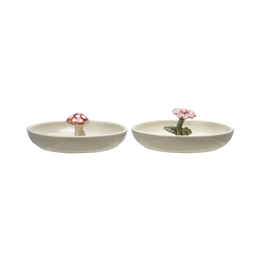 Hand-Painted Stoneware Dish