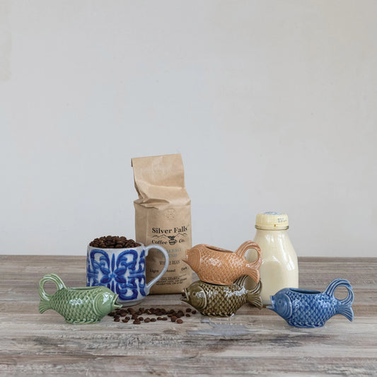 2 oz. Stoneware Fish Shaped Creamer