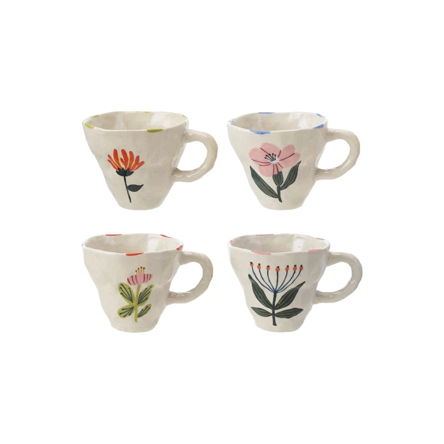 Stoneware Flower Mug | 10 oz