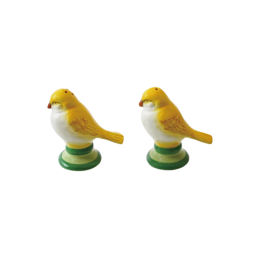 Ceramic Vintage Lovebird Shaped Salt & Pepper Shakers