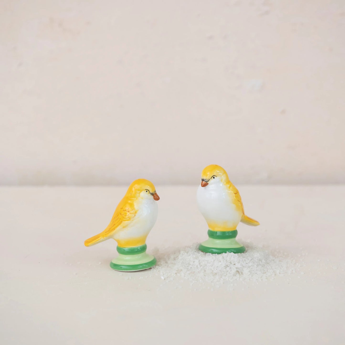 Ceramic Vintage Lovebird Shaped Salt & Pepper Shakers