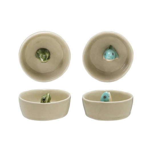 Hand-Painted Stoneware Dish
