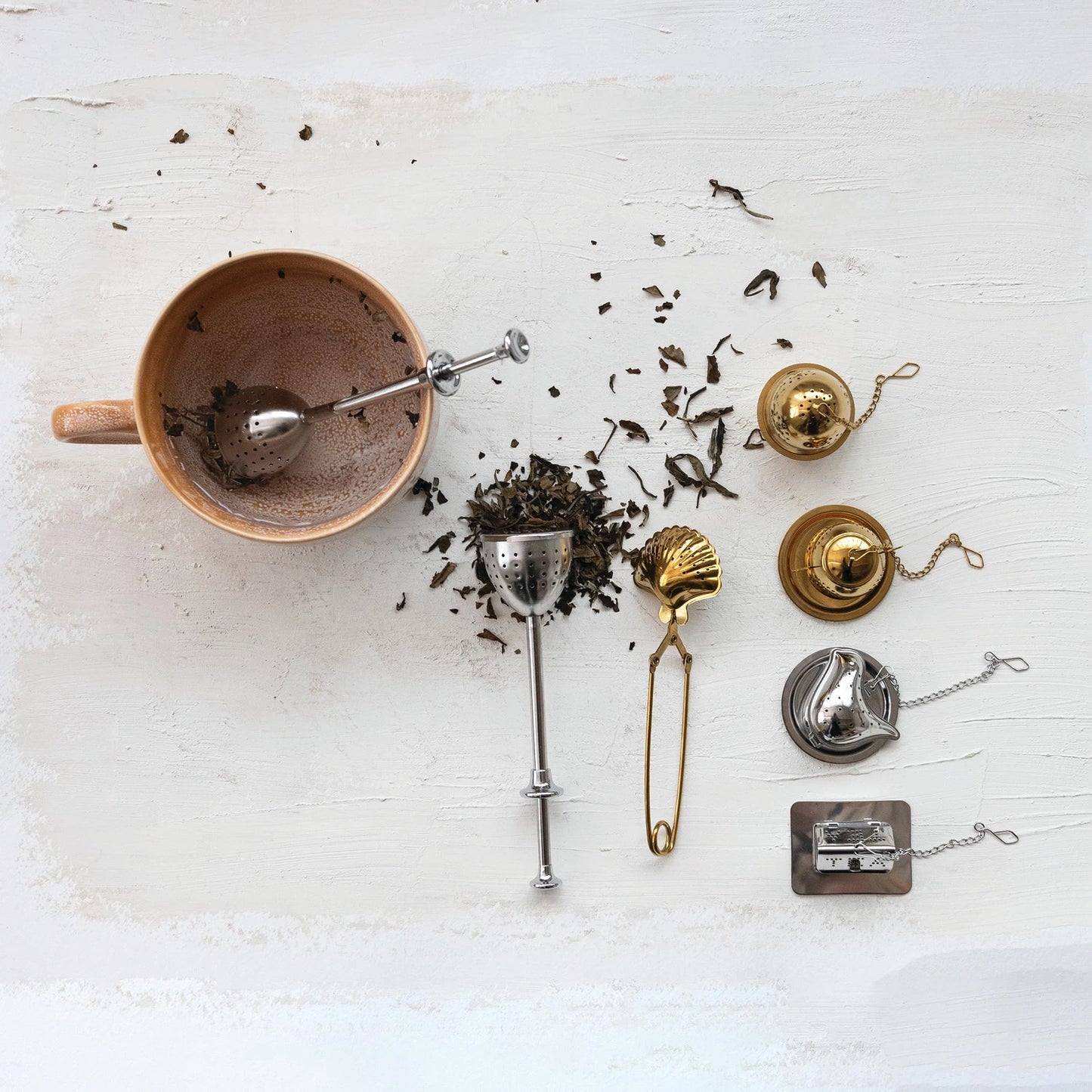 Stainless Steel Shaped Loose Tea Infuser with Dish