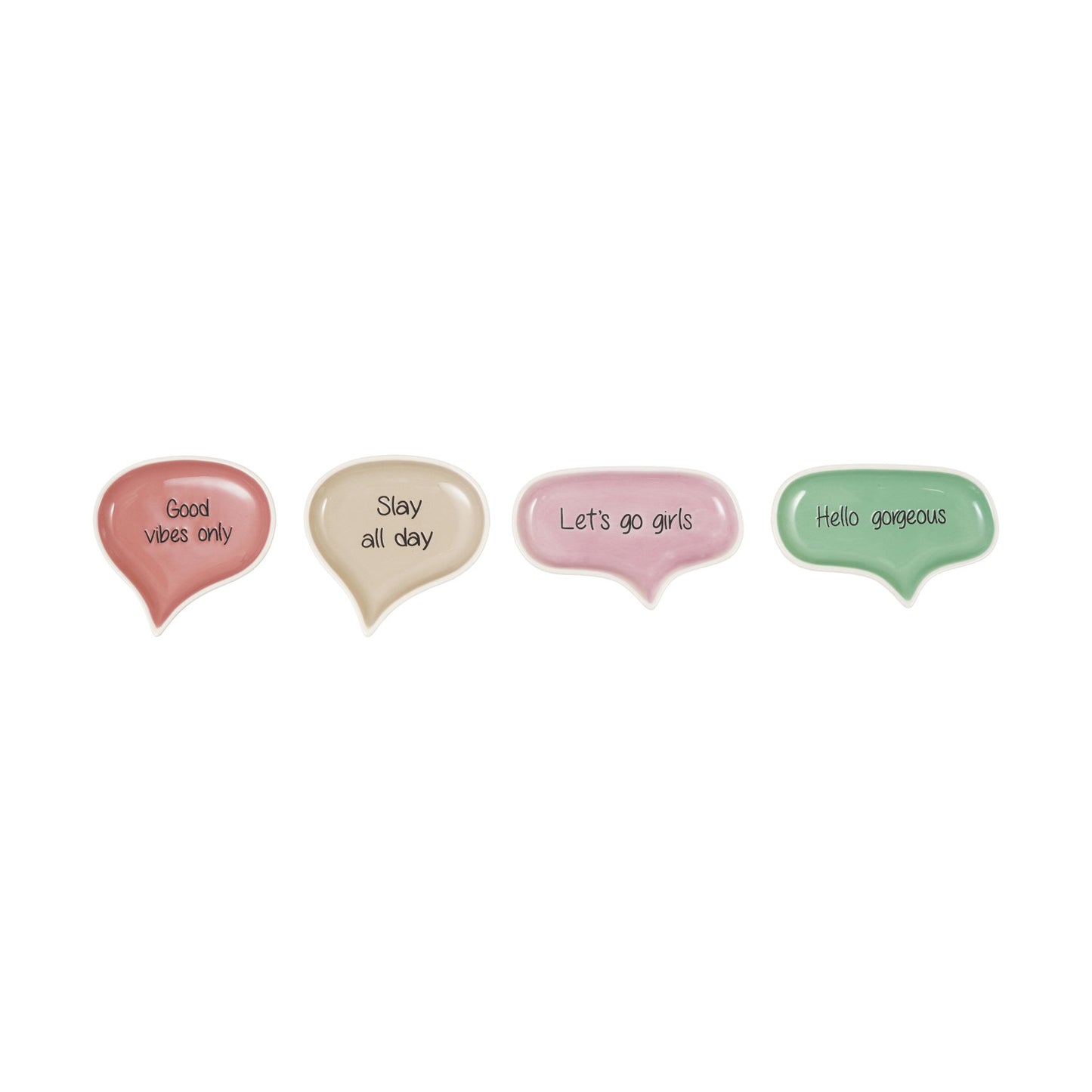 Stoneware Speech Balloon Shaped Dish with Words - 4 Styles