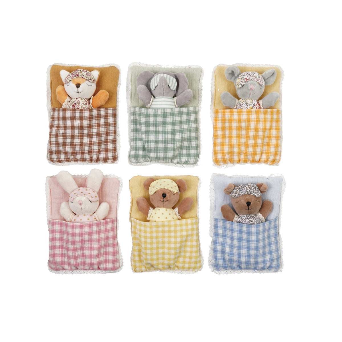 Plush Animal with Sleeping Bag & Eye Mask
