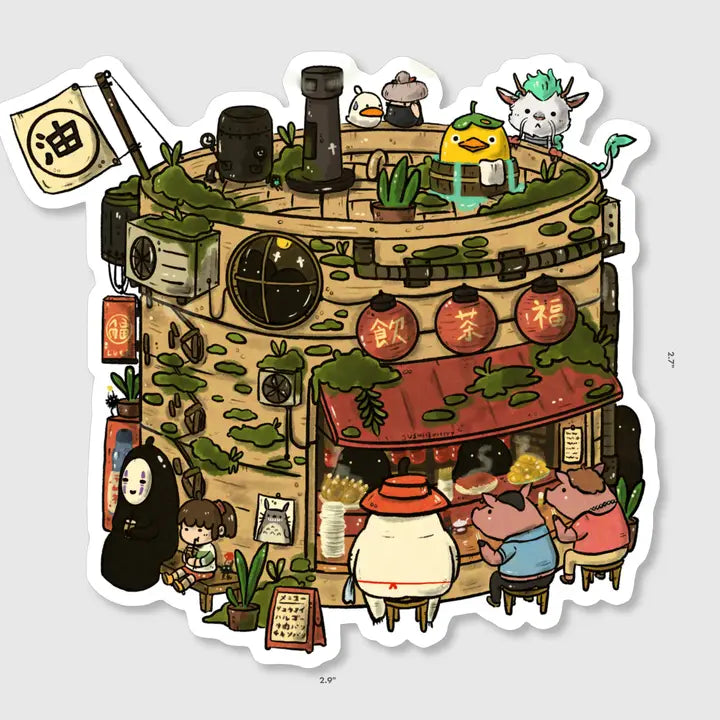 Steam Basket Dimsum Stall Vinyl Sticker
