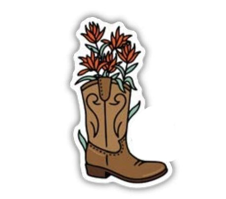 Flowers And Cowboy Boots Sticker