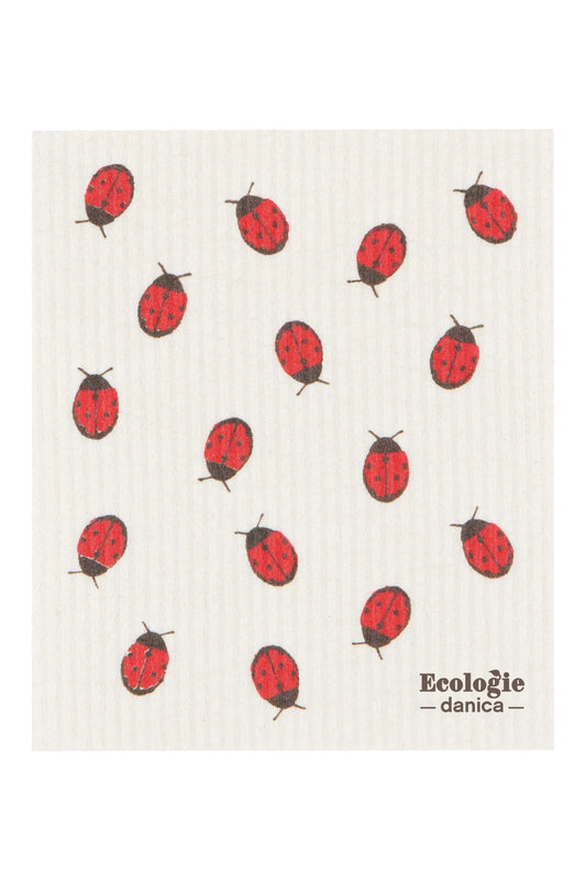 Fly Away Ladybug Swedish Sponge Cloth