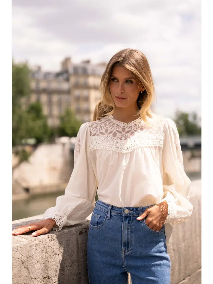 Philippa Cotton & Lace Blouse