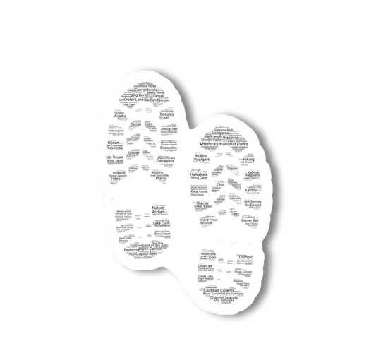 National Parks Hiking Boot Print Sticker