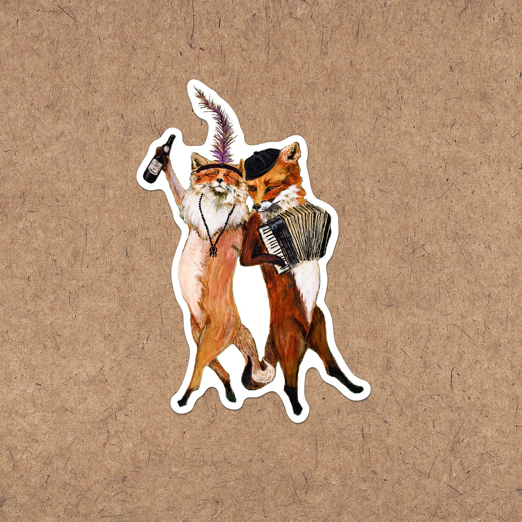 French Foxes / Die Cut Vinyl Sticker