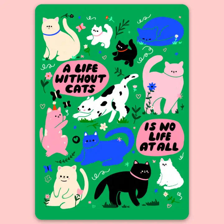 No Life Without Cats Vinyl Sticker