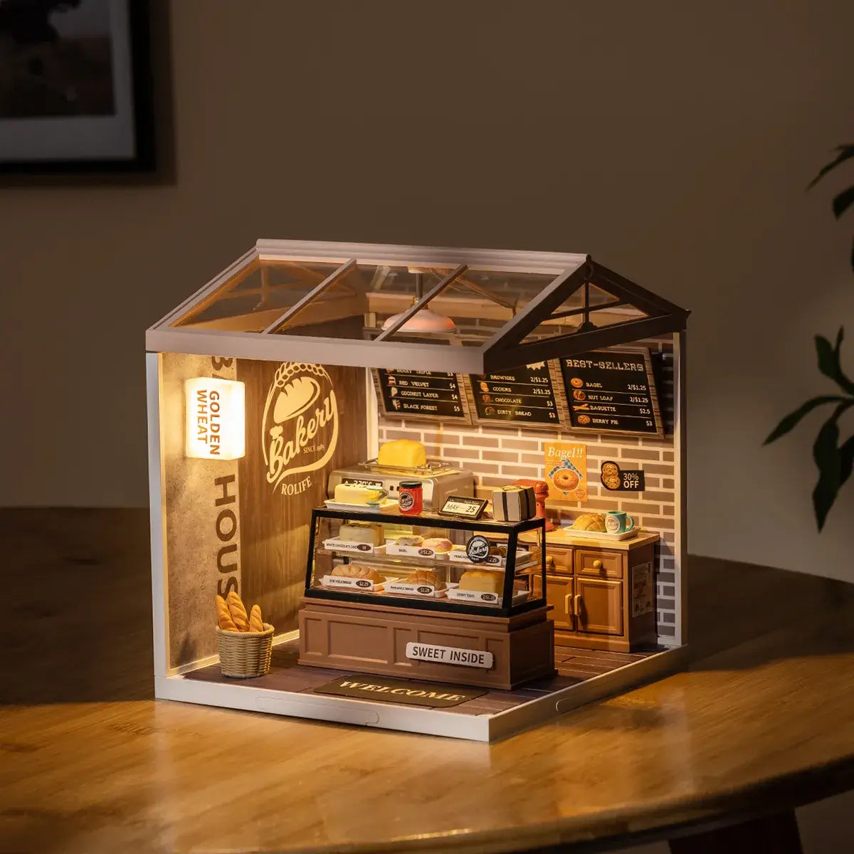 DIY Miniature Model Kit: Golden Wheat Bakery
