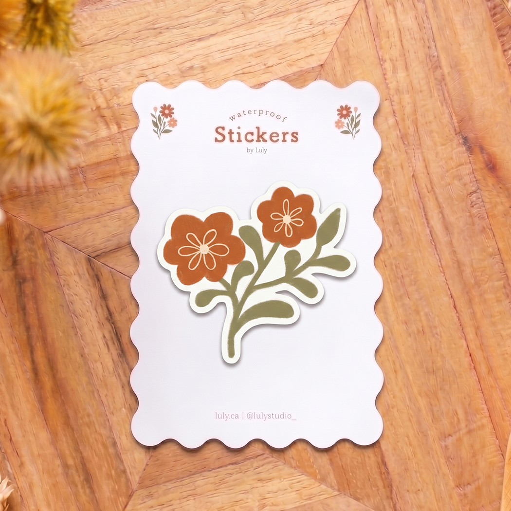 Red Flower | Premium Matte Waterproof Vinyl Sticker