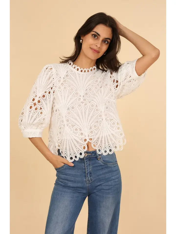 Daisy Guipure Lace Top
