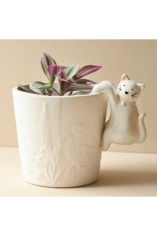 Ceramic Cat Planter Hanger