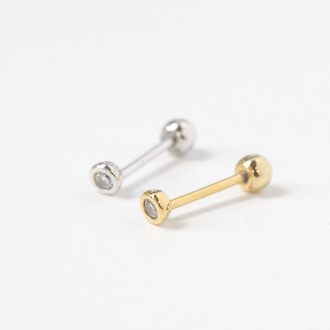 Tiny Crystal Screw Back Earring