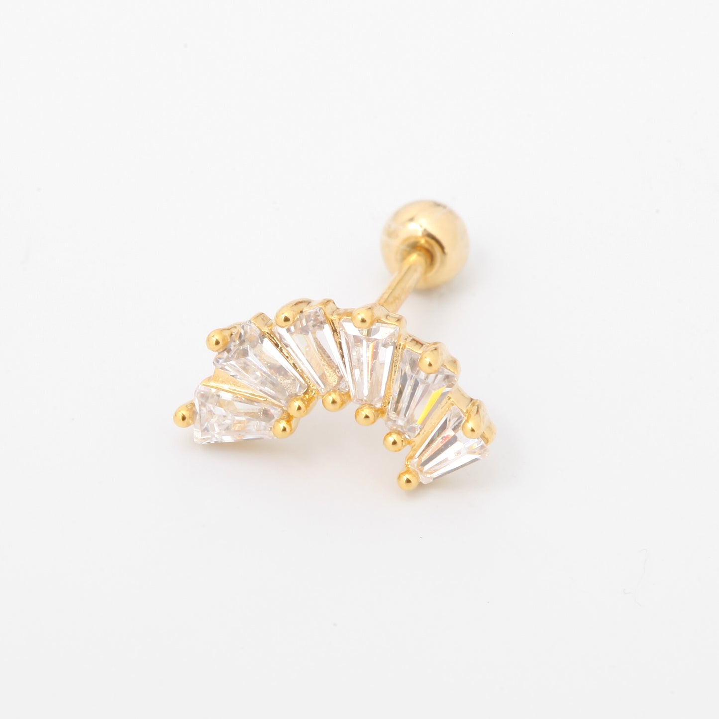 Tiny Keystone Screw Back Earring