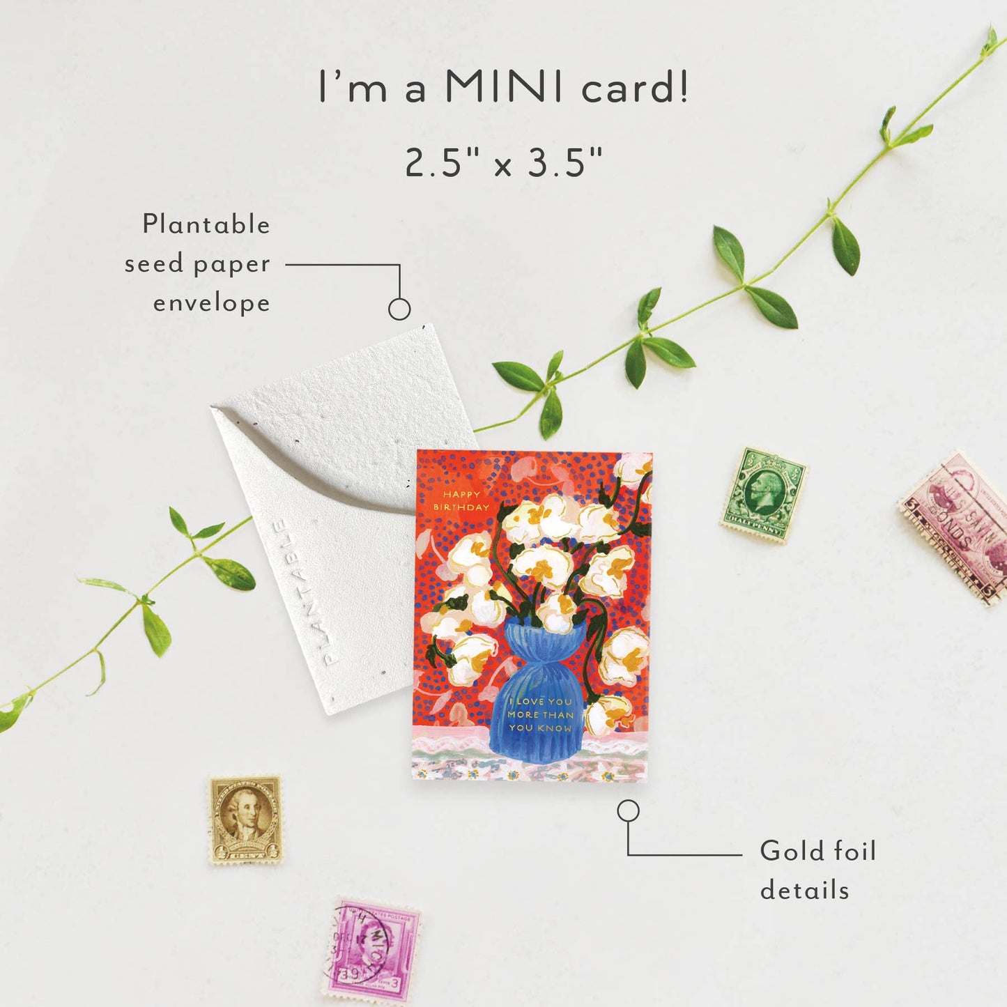 Abundance Sprout - Birthday Mini Greet 2.5 x 3.5