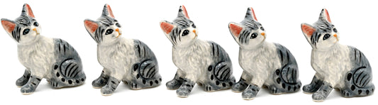 Miniature Ceramic Tiny Tabby Cat | Individual