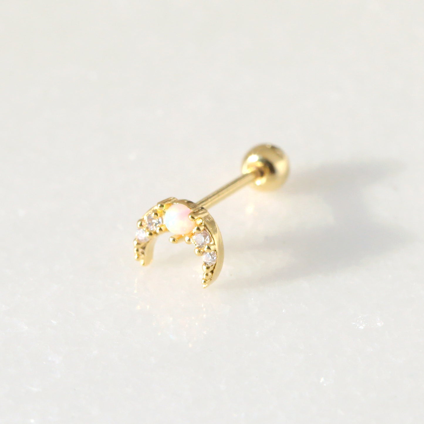 Tiny Lunar Screw Back Earring