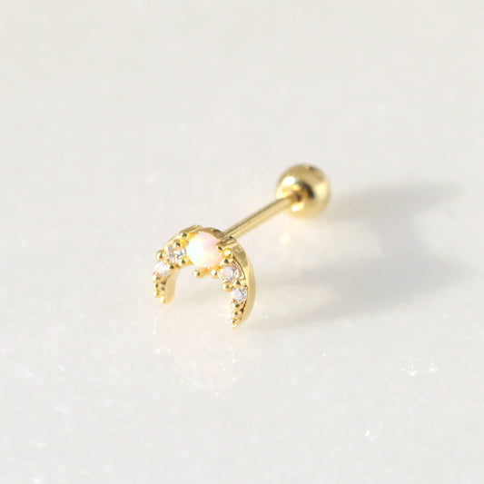 Tiny Lunar Screw Back Earring