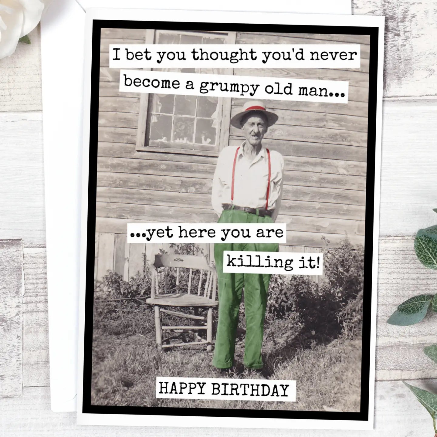 Become A Grumpy Old Man | Vintage Birthday Card