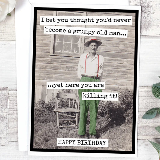 Become A Grumpy Old Man | Vintage Birthday Card