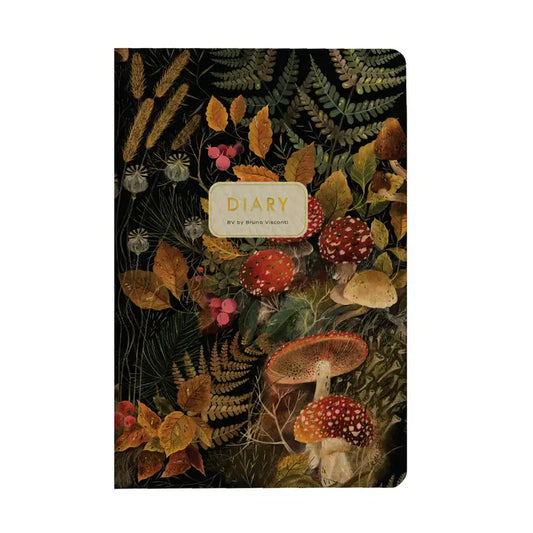 A6 Vegan Leather  Daily Planner Planner - Forest Mushrooms