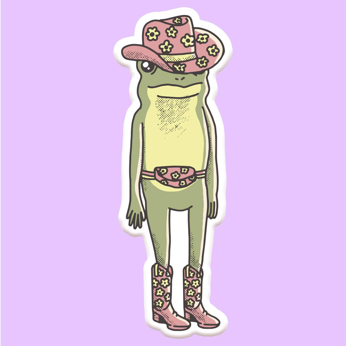 Cowgirl Frog Sticker