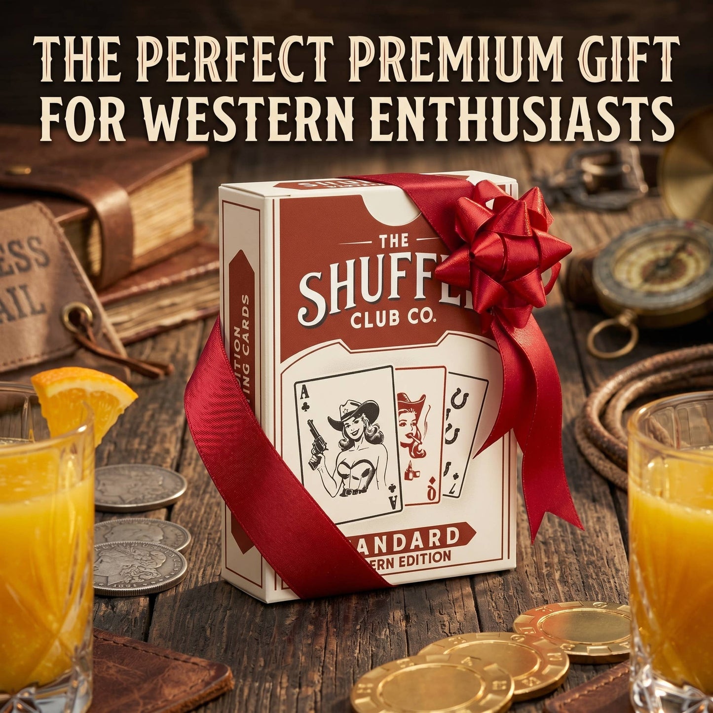 Western Playing Cards – Vintage Cowboy Deck with Custom Western Art & Premium Stock