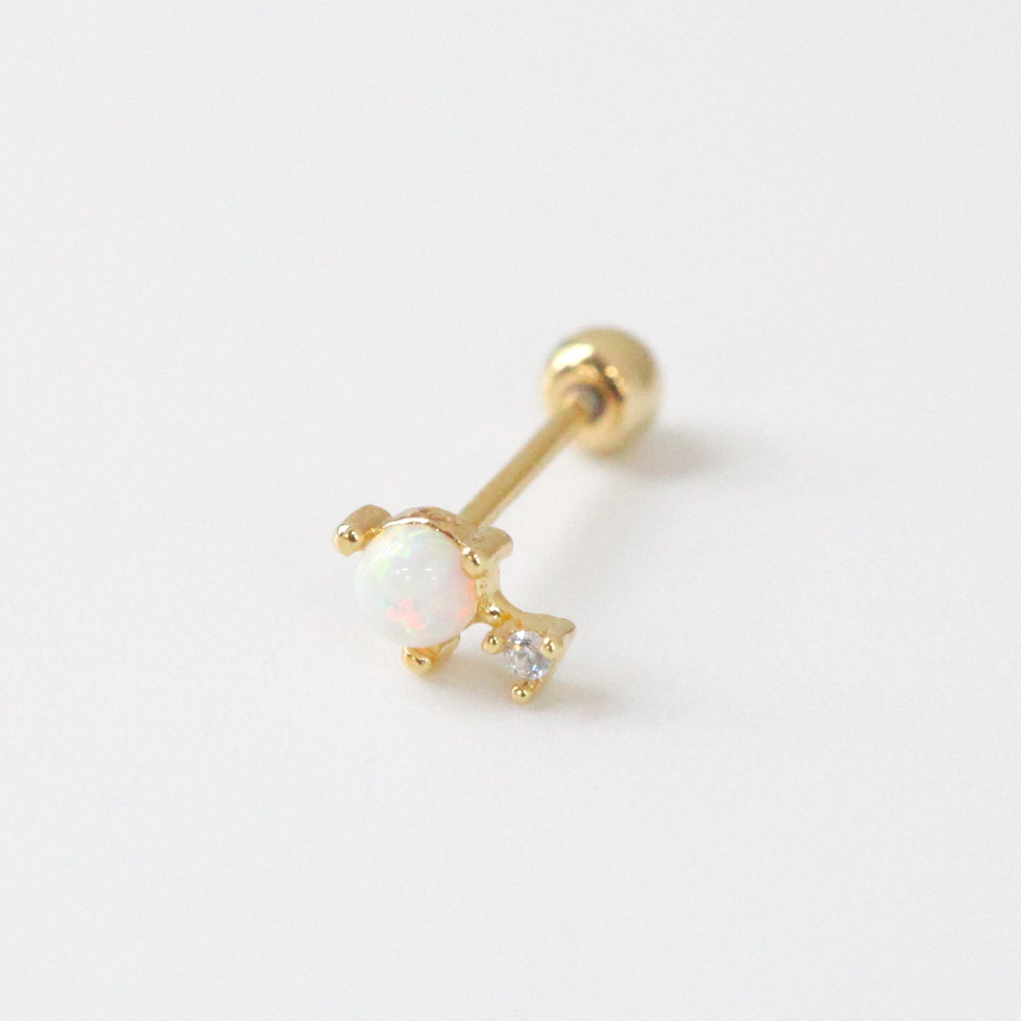 Tiny Opaline Screw Back Earring