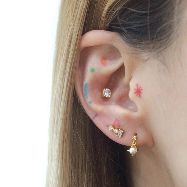 Tiny Orion's Belt Screw Back Earring