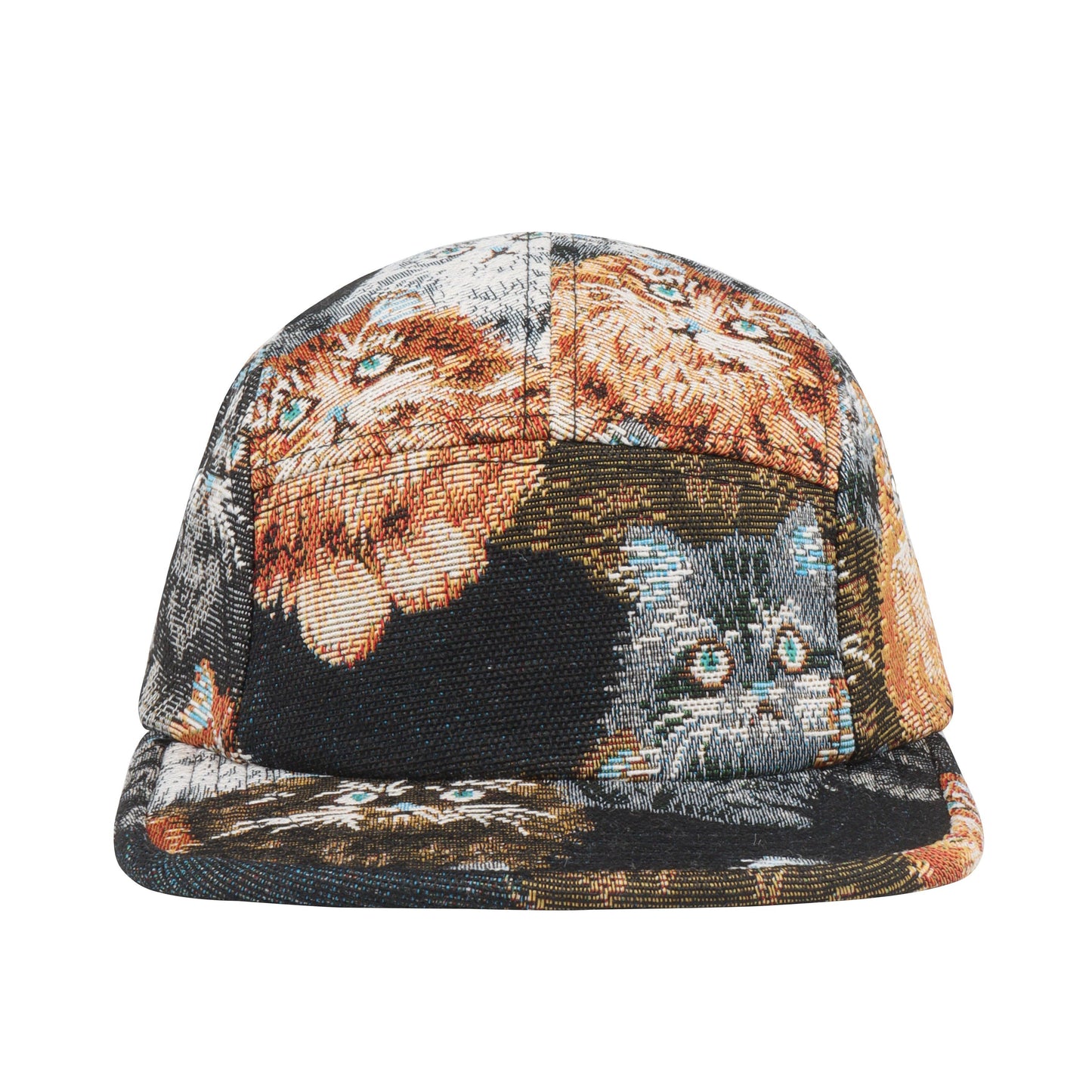 Cat Jacquard 5 Panel Hat Camp Cap | Cat Lover Streetwear Hat | HatPhile