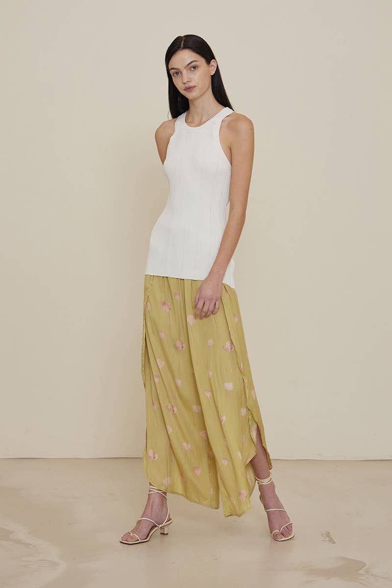 Printed Side Wrap Wide Pants