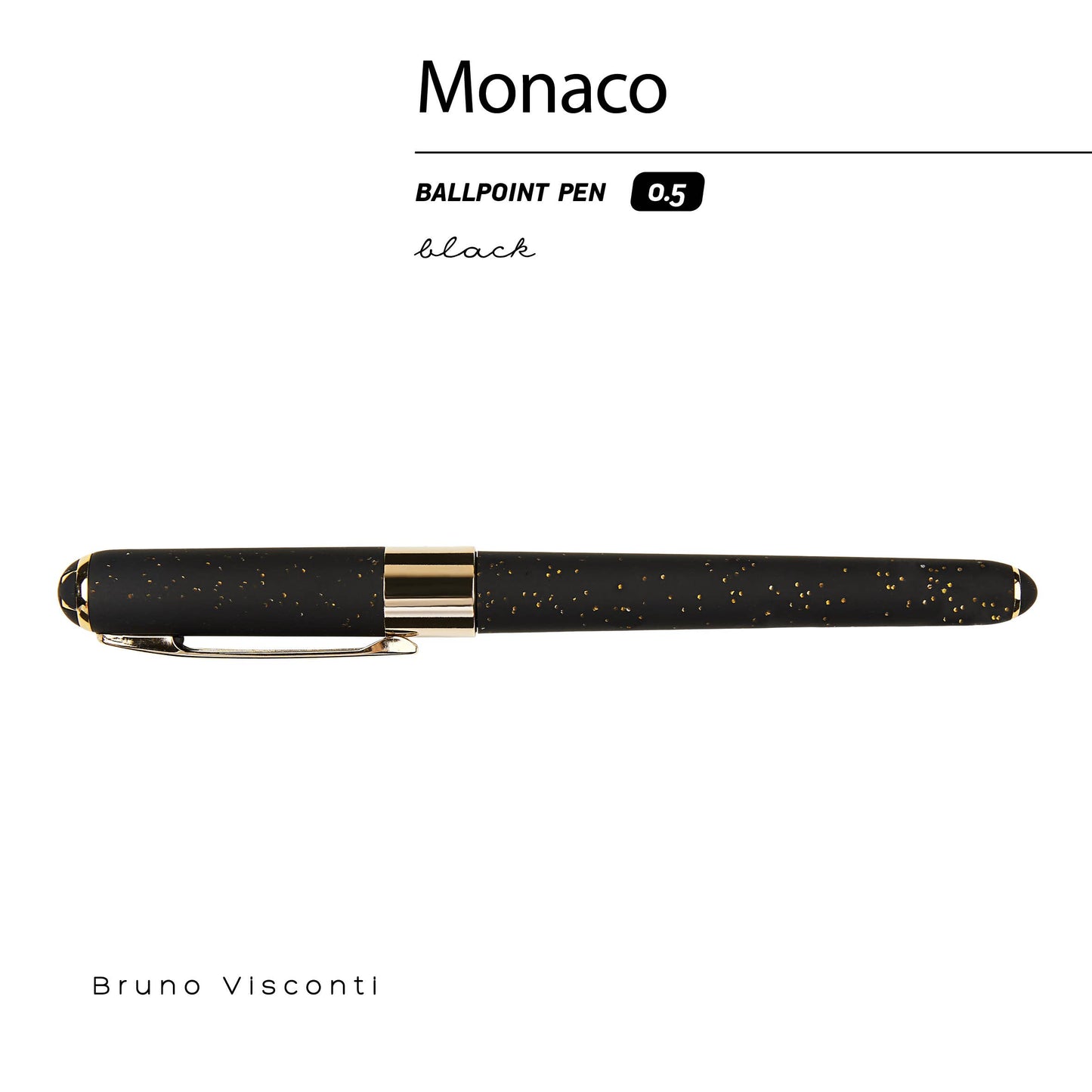 Monaco -Black with Gold Glitter