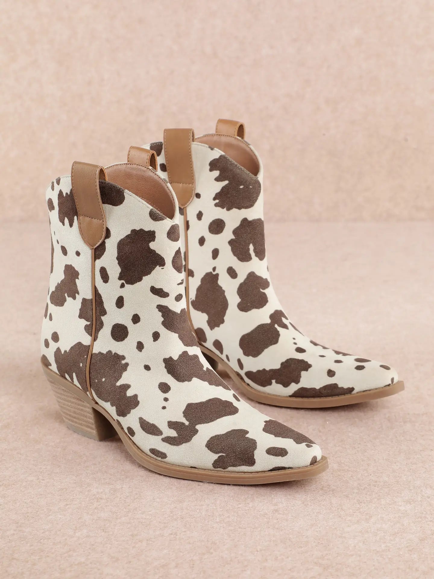 Rose Cowboy Boots | Cow Brown