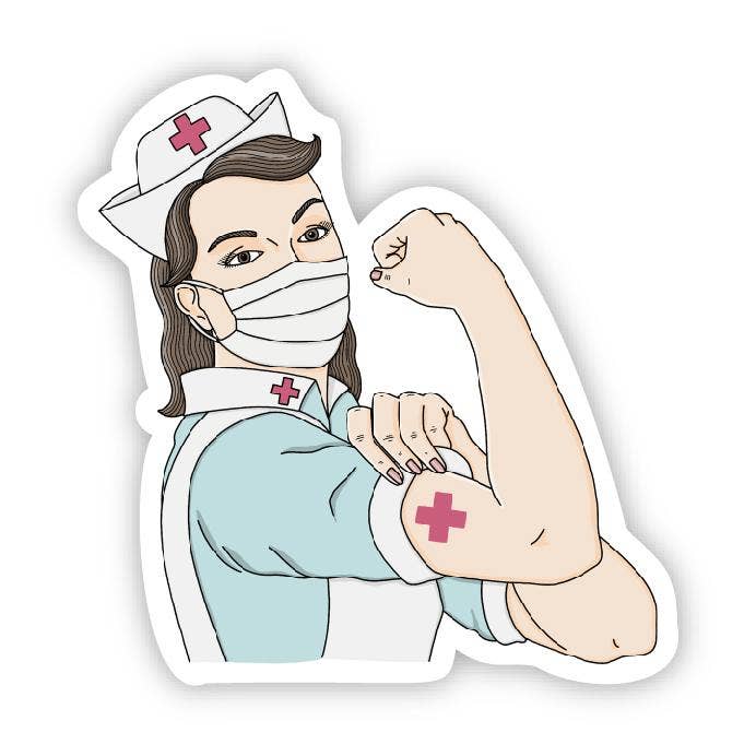 Rosie the Riveter Nurse Sticker