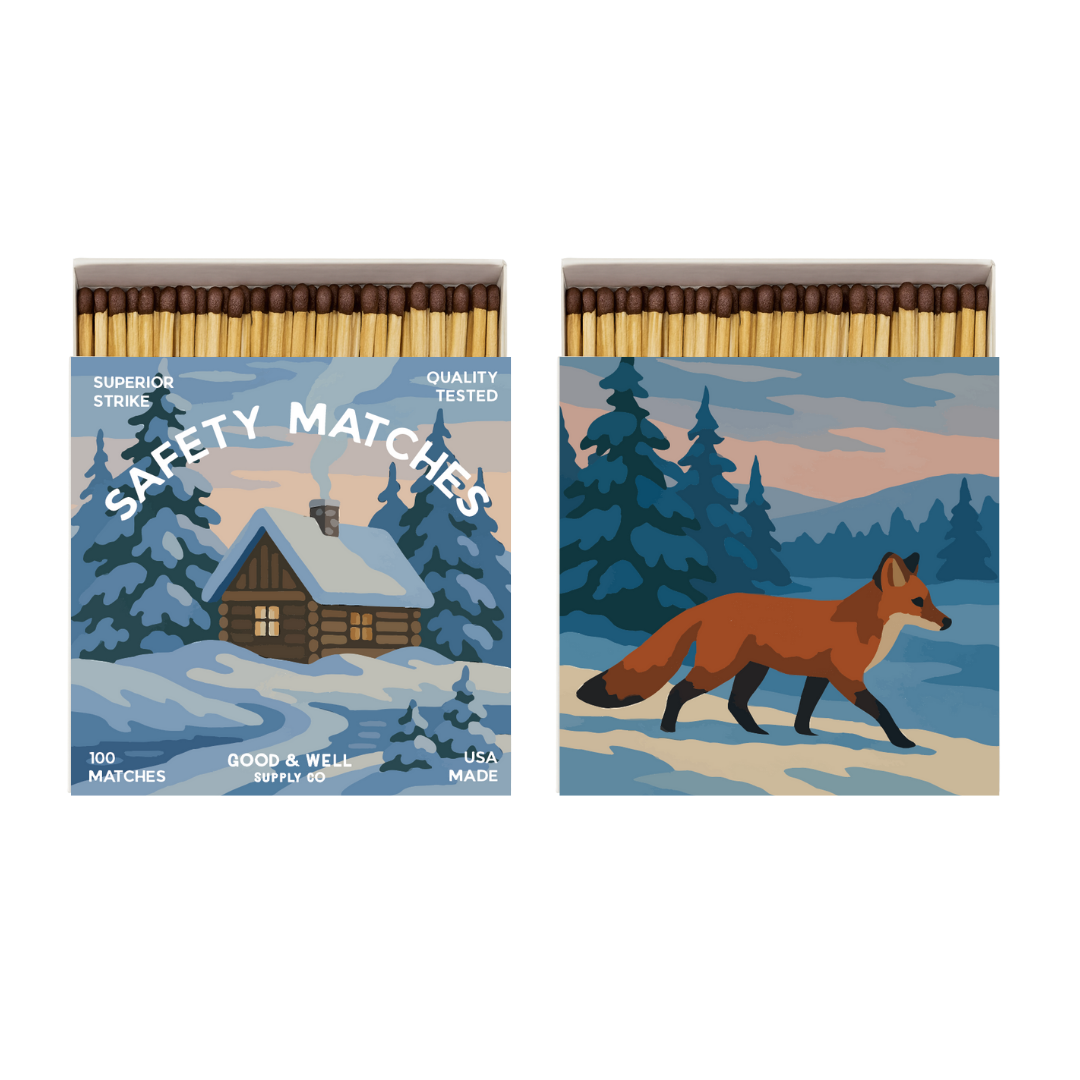 Cabin & Fox in Snow Matchbox - Paint-By-Number Collection