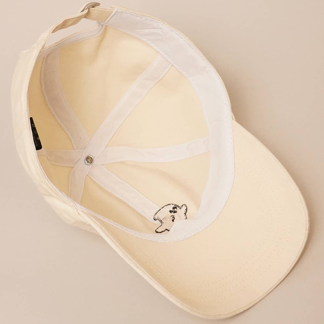 Ghost Embroidered Cotton Baseball Dad Cap