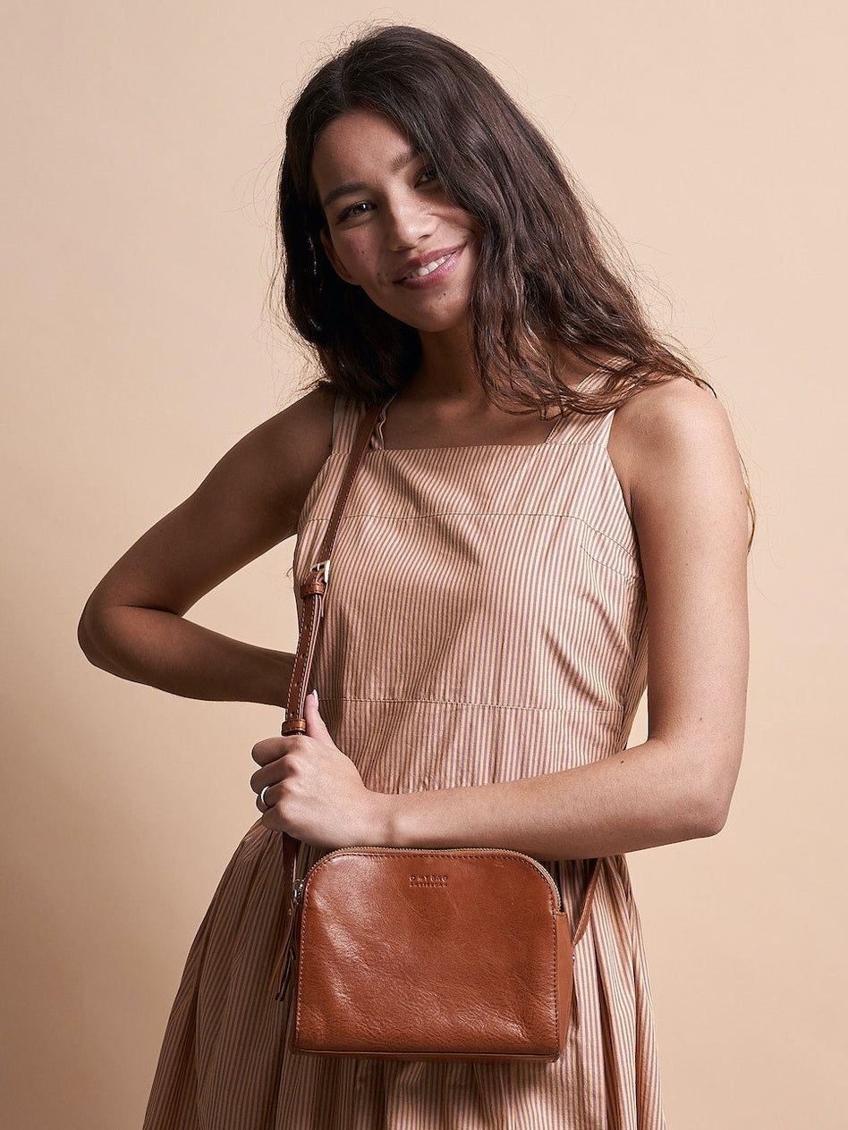 Emily | Leather Strap | Cognac Stromboli Leather