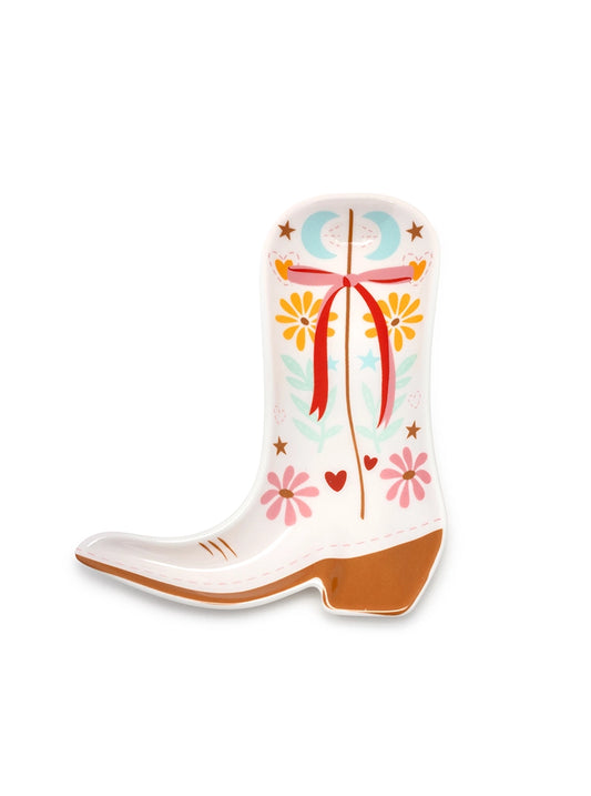 Cowgirl Boot Ceramic Trinket & Jewelry Tray