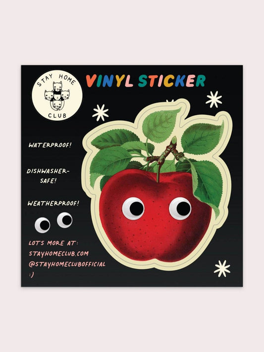 Googly Apple Vinyl Sticker