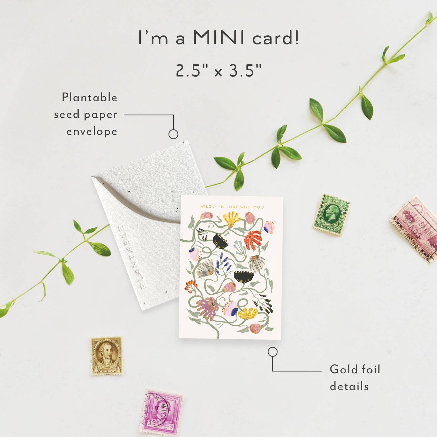 Wildly In Love Sprout - Love + Friendship Mini Greeting Card
