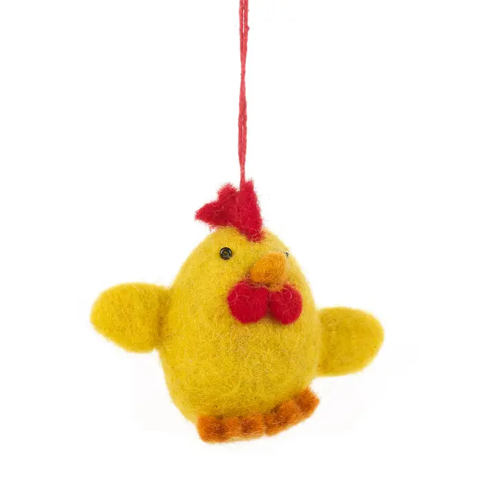 Handmade Felt Chattering Chicks Assorted Hanging Decorations