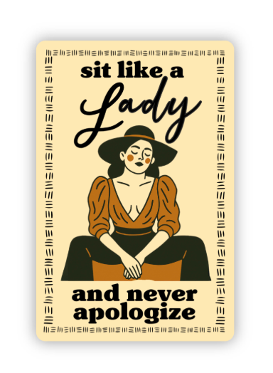 Sit Like a Lady Vinyl Sticker – Feminist Western Cowgirl Art