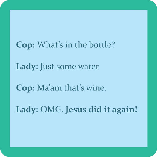 COASTER Jesus | Funny Party Gift | Home Bar Decor