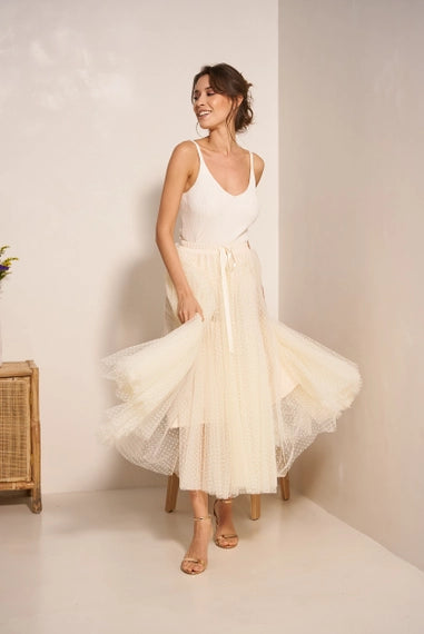 Aria Tulle Plumetis Skirt
