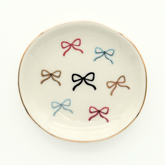 Multicolor Bows - Round Trinket Tray