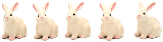 Miniature Ceramic Tiny Small White Rabbits | Individual